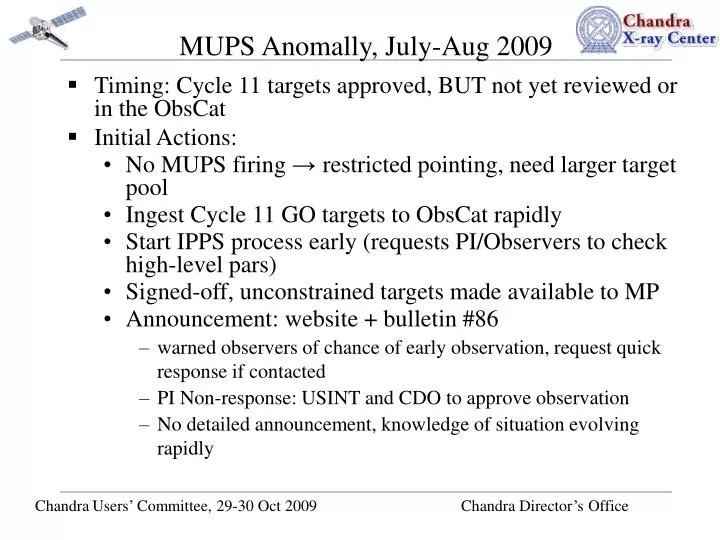 mups anomally july aug 2009