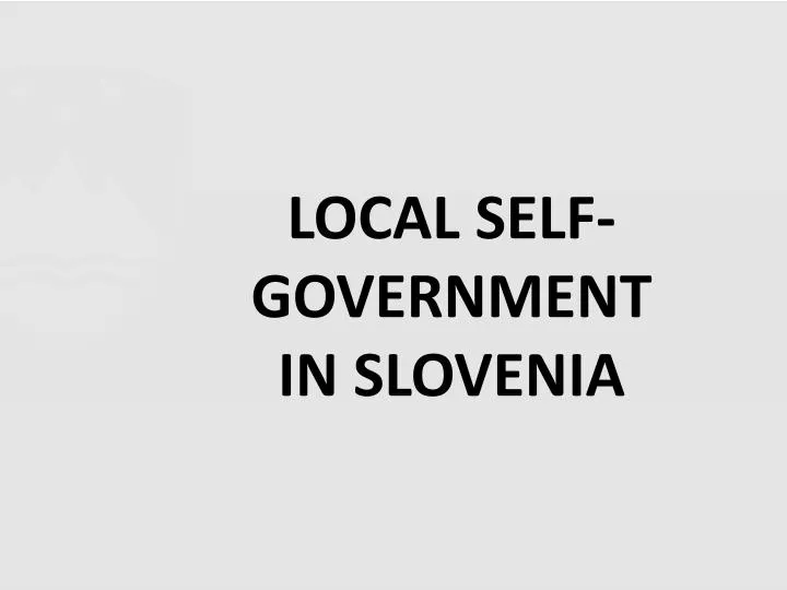 local self government in slovenia