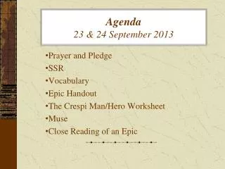 Agenda 23 &amp; 24 September 2013