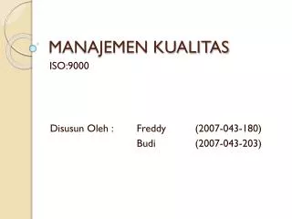 manajemen kualitas