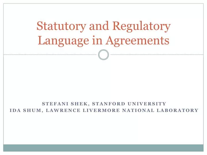 statutory and regulatory language in agreements