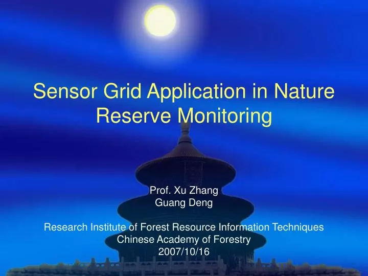 sensor grid application in nature reserve monitoring