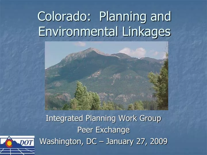 colorado planning and environmental linkages