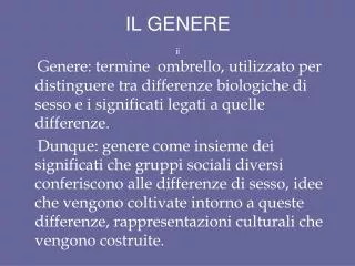il genere ii