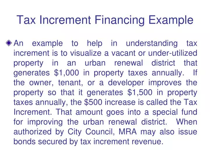 tax increment financing example