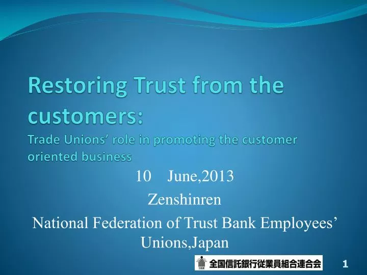 restoring trust from the customers trade unions role in promoting the customer oriented business
