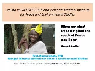 Scaling up wPOWER Hub and Wangari Maathai Institute for Peace and Environmental Studies