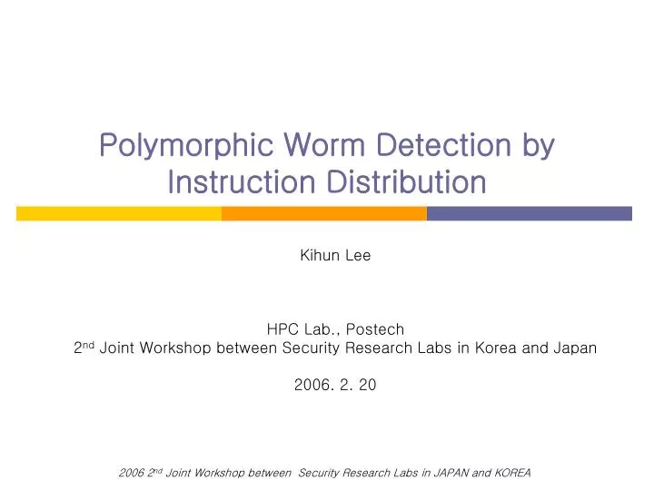 polymorphic worm detection by instruction distribution