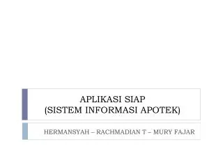 aplikasi siap sistem informasi apotek