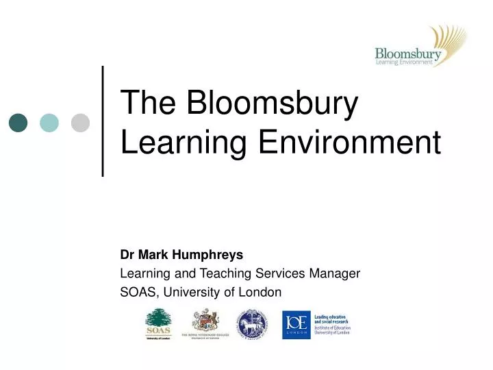 the bloomsbury learning environment