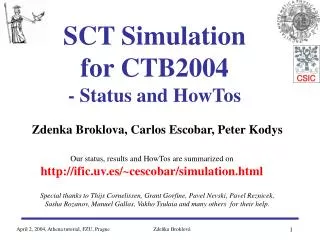 SCT Simulation for CTB2004 - Status and HowTos