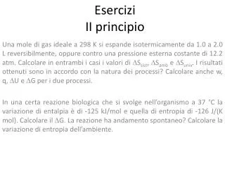 esercizi ii principio