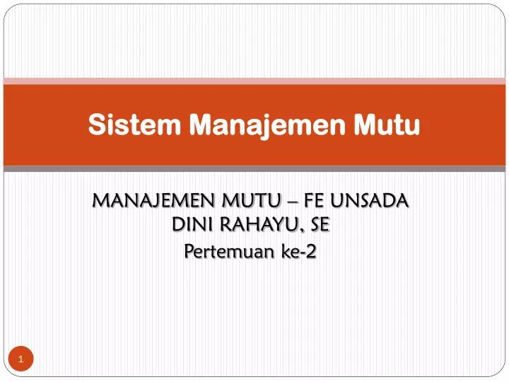 sistem manajemen mutu