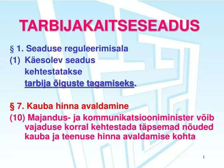 tarbijakaitseseadus