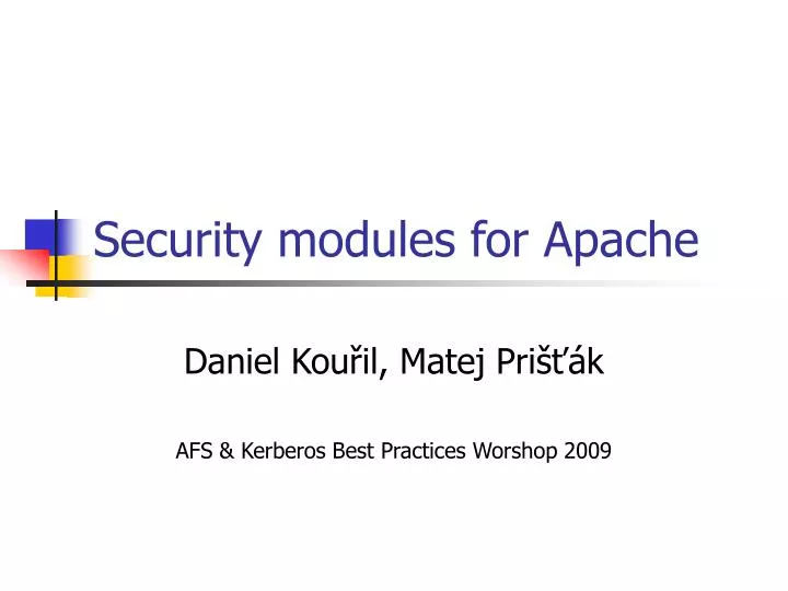 security modules for apache
