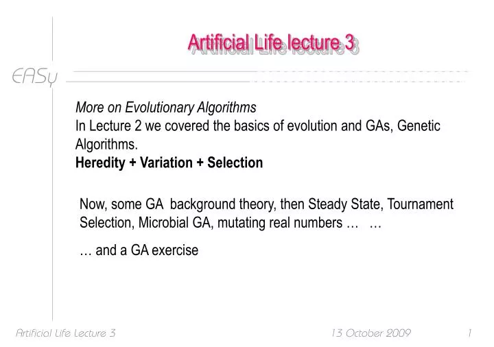 artificial life lecture 3