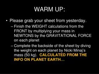warm up