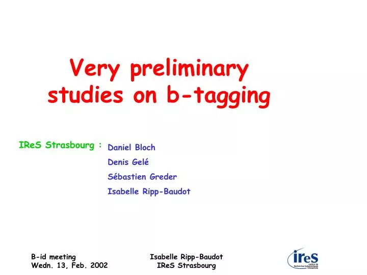 very preliminary studies on b tagging