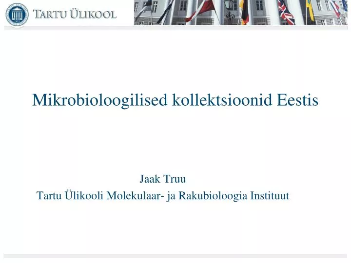mikrobioloogilised kollektsioonid eestis