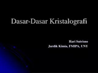 dasar dasar kristalografi