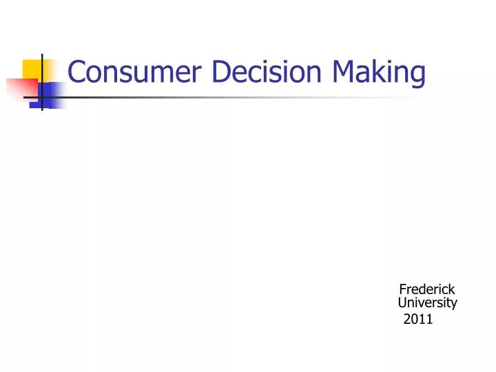 consumer decision making