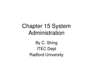 Chapter 15 System Administration