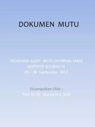 dokumen mutu