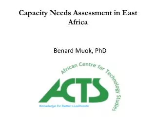 Capacity Needs Assessment in East Africa