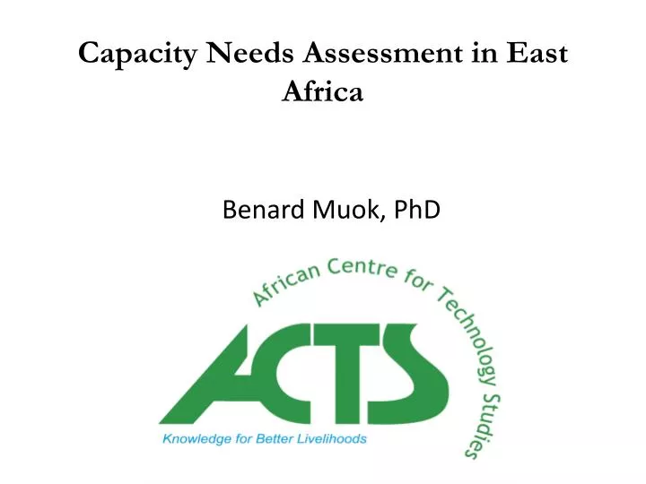 capacity needs assessment in east africa