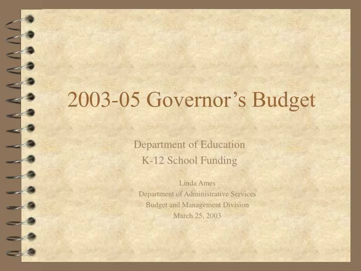 2003 05 governor s budget