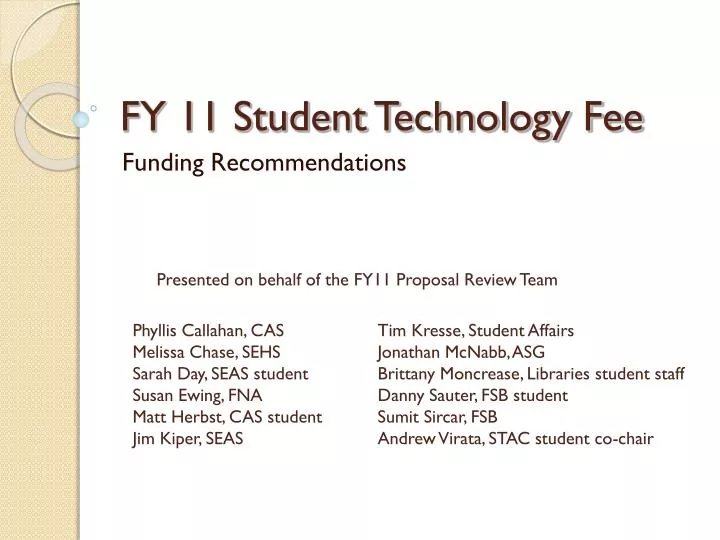 fy 11 student technology fee