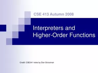 Interpreters and Higher-Order Functions