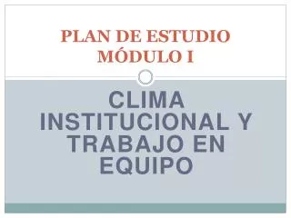 plan de estudio m dulo i