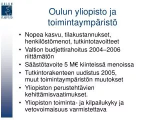 oulun yliopisto ja toimintaymp rist