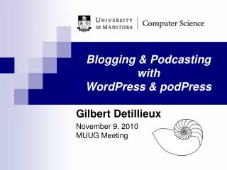 Blogging &amp; Podcasting with WordPress &amp; podPress