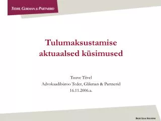 tulumaksustamise aktuaalsed k simused
