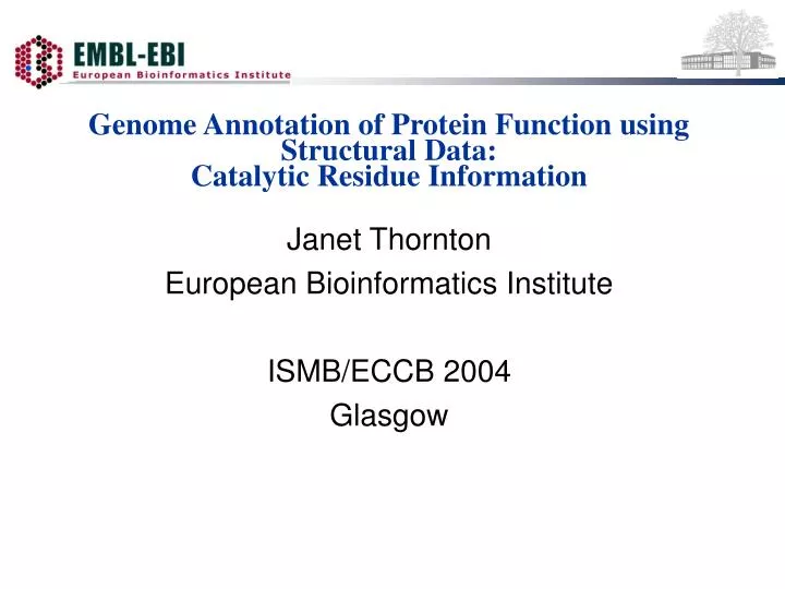 genome annotation of protein function using structural data catalytic residue information