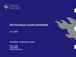 upj koulutus uusille esimiehille