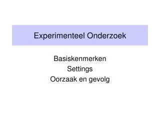 experimenteel onderzoek