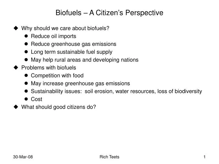biofuels a citizen s perspective