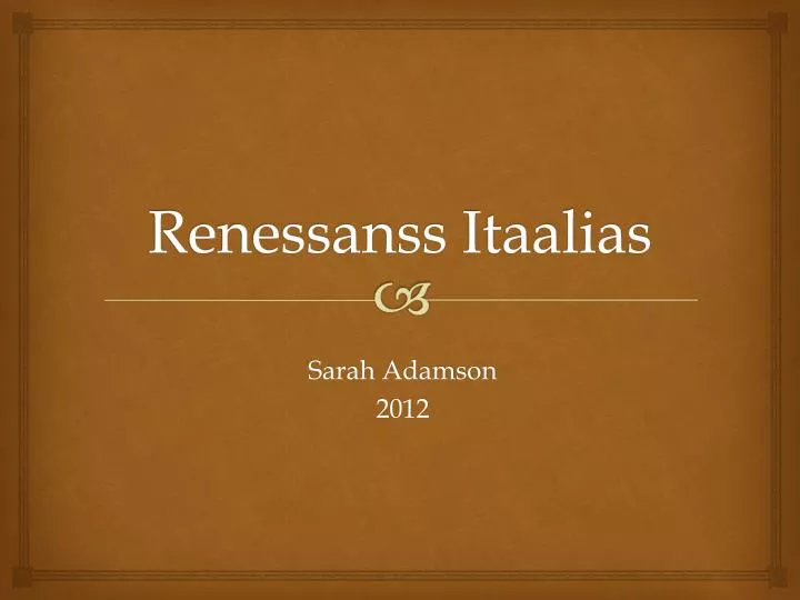 renessanss itaalias