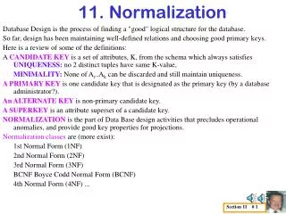 11. Normalization