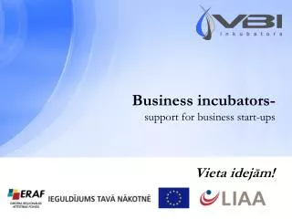 Business incubators- support for business start-ups
