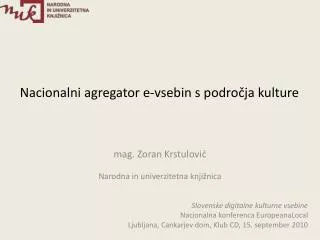 nacionalni agregator e vsebin s podro ja kulture