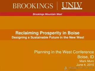 Reclaiming Prosperity in Boise Designing a Sustainable Future in the New West