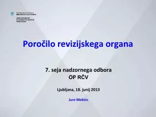 poro ilo revizijskega organa