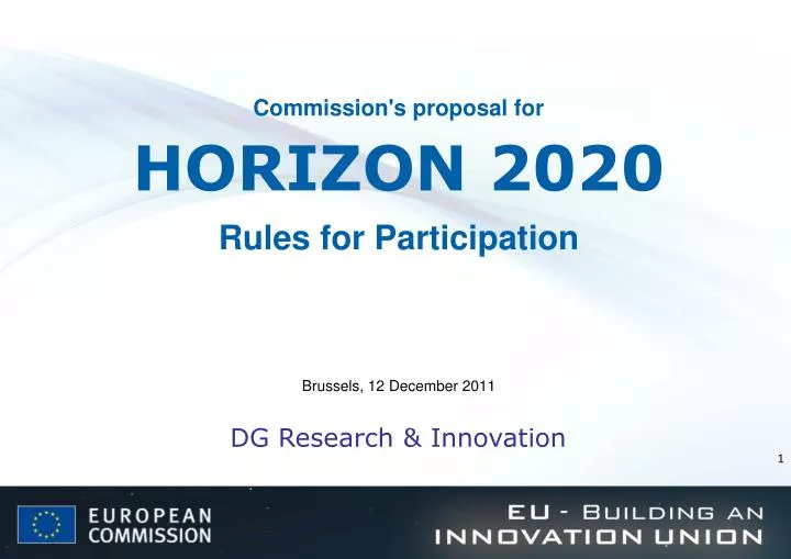 commission s proposal for horizon 2020 rules for participation