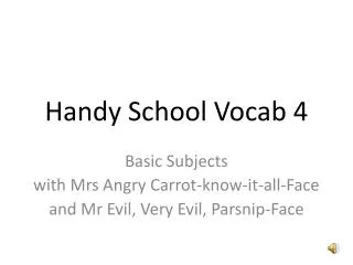 Handy School Vocab 4