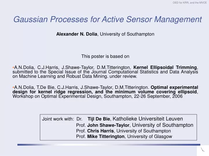 gaussian processes for active sensor management