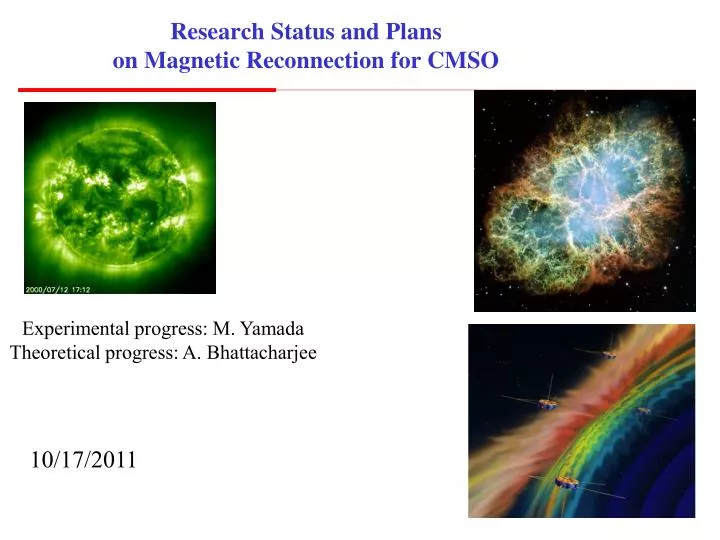 research status and plans on magnetic reconnection for cmso